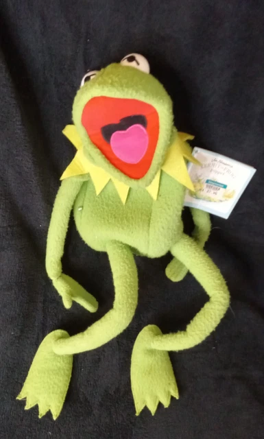 Vintage EDEN Muppets Kermit Frog Large Plush Full Body Hand Puppet Collar RARE