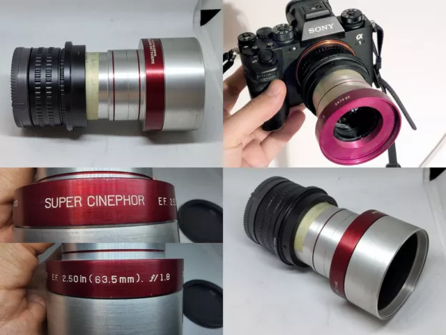 Bausch & Lomb Super Cinephor 63.5mm f1.8 Projection Lens + adapter for Sony E,A7