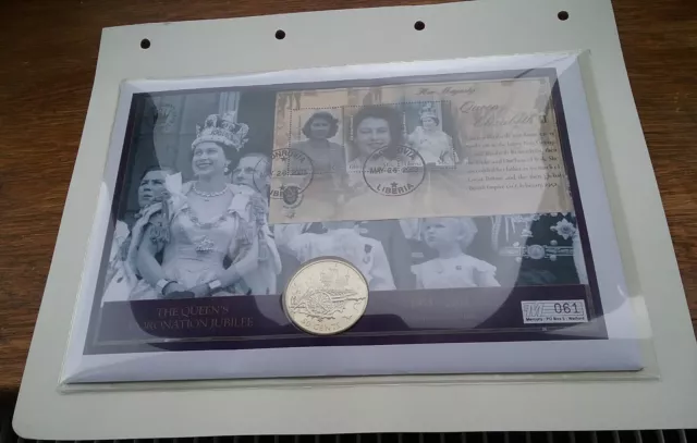 1953-2003  QUEEN'S CORONATIO JUBILEE BUNC 50, Cents FIRST DAY COIN & Stamp COVER