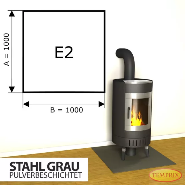 Estufa Placa Del Suelo Protección De Chispas Chimenea Horno Acero Gris