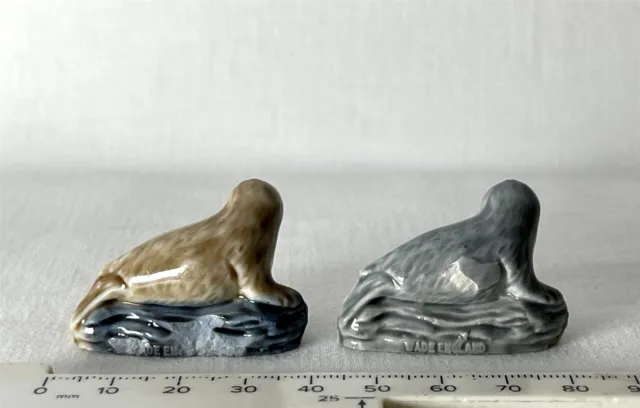 2 Vintage Wade Whimsies Porcelain Ceramic Ornament Figurines BOTH SEALS Sea Life 3