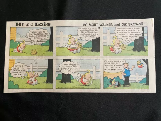 #12 HI AND LOIS by Mort Walker Lot of 3 Sunday Third Page Comic Strips 1977