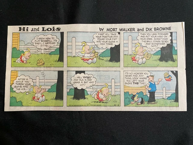 #12 HI AND LOIS by Mort Walker Lot of 3 Sunday Third Page Comic Strips 1977