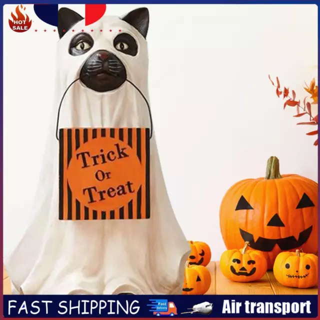 Halloween Trick or Treat Candy Bucket Anti Fading DIY Party Home Decor (Cat) FR
