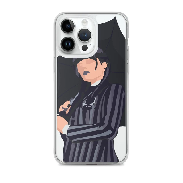 Wednesday Addams Phone Case, Wednesday Holding Umbrella, iPhone Cases