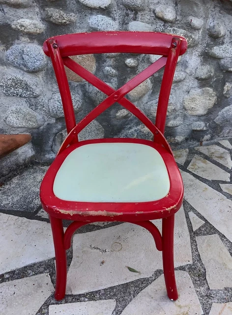 Petite Chaise Enfant Vintage En Bois Massif - Baumann Années 1900, Authentique