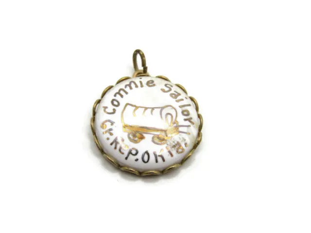 Connie Sailor Necklace Charm Gr. Rep. Oklahoma Gold Tone