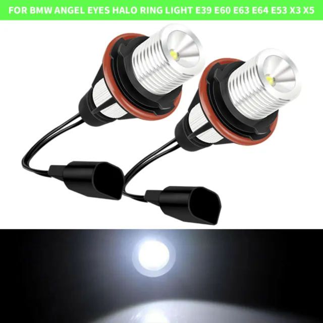 2*White LED Angel Eyes Ring Marker Light White Bulbs For BMW E39 E60 E63 E64 E53