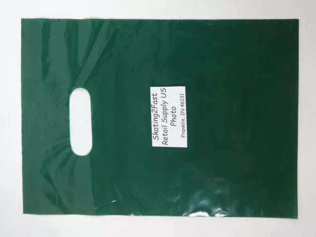 500 Qty. 9 x 12 Green Glossy Low Density Merchandise Bag Retail Shopping Bags 3