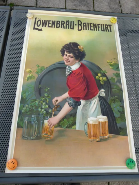 Altes Original Plakat Löwenbräu Baienfurt Vorkrieg