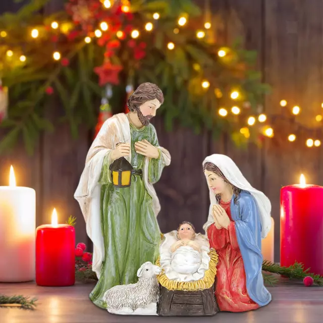 Ensemble De Scène De La Nativité, Décoration Chrétienne, Cadeau Religieux,