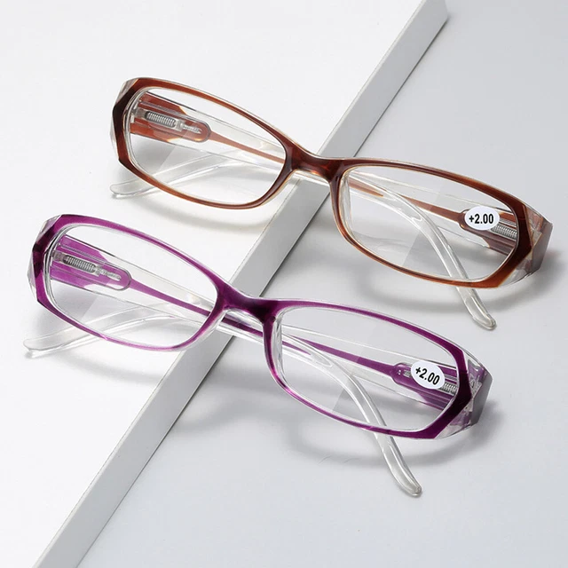 Retro Women Anti-Blue Reading Glasses Small Full Frame Spring Hinges Eyewear