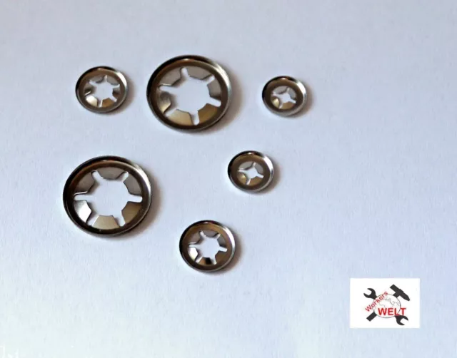 Dischi di sicurezza morsetti INOX - da 3 mm a 9 mm - acciaio inox