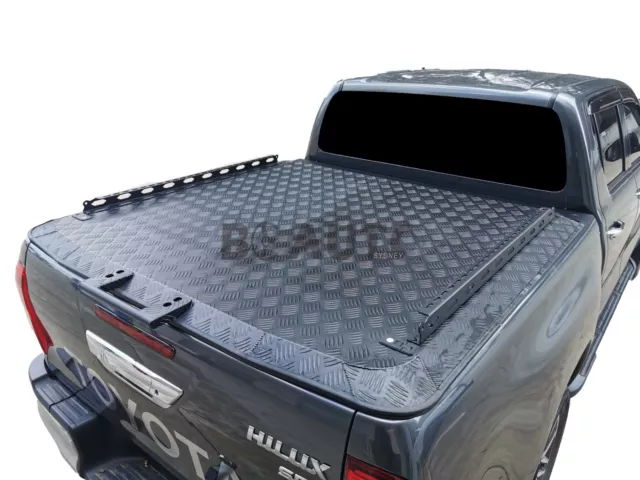 Alloy Hard Ute Lid Tonneau Tub Cover with Top Rails suitable for Hilux GR Sport