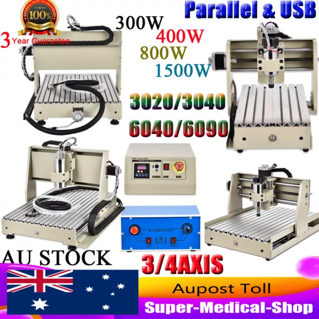 3040/6040/6090 3/4Axis CNC USB Router Drill Milling Engraving Machine 3D Cutter