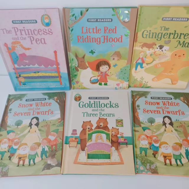First Readers x 6 Books The Princess and the Pea Little Red Riding Hood H/B