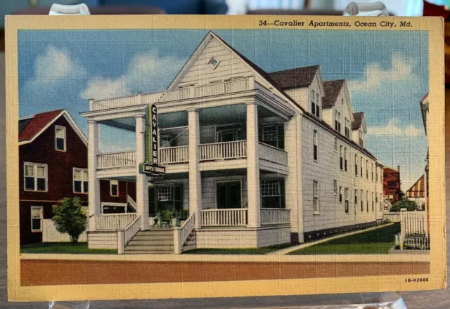 Cavalier Apartments ~ Ocean City, Maryland Postcard MD ~ Beach, Unposted