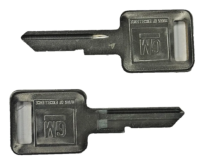 Strattec OEM GM A&B Ignition Door Trunk Key Blank – Black Plastic Head, 4 Keys, USA Made