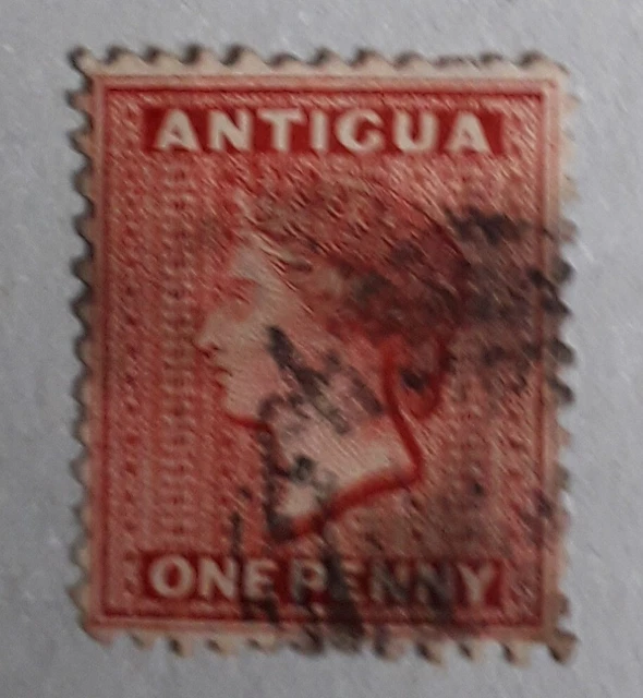 ANTIGUA 1884 QV SG24 1d  carmine red p12 used VLH