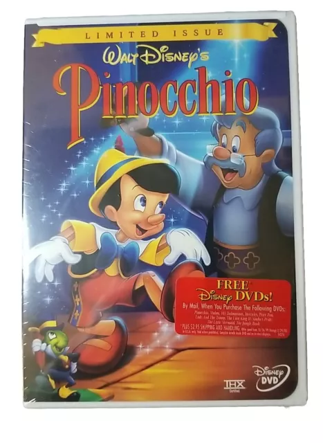 Pinocchio DVD (1999) Walt Disney Animated Film Limited Edition Brand New SEALED