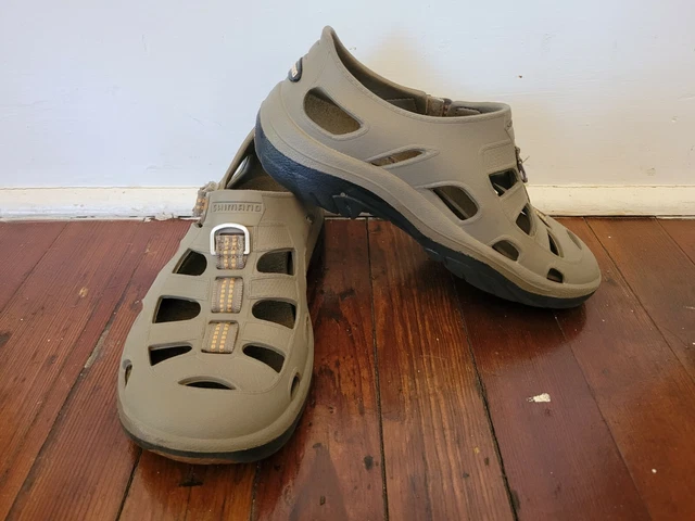 Shimano Evair PVC Fishing Sandals Men 6, Women 8 Tan Colored