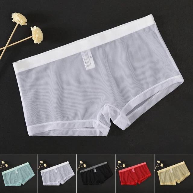Boxer Homme Transparent Respirant | Caleçon Sportif Gainant Sans Couture - Sous-vêtement érotique Confort Running Quotidien