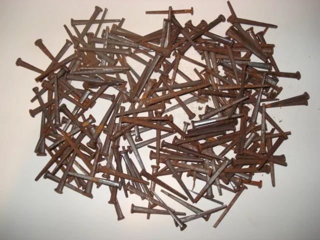 Lot of 200 Old Square NAILS Rustic Vintage 1 1/2” Iron Cut Flat Head