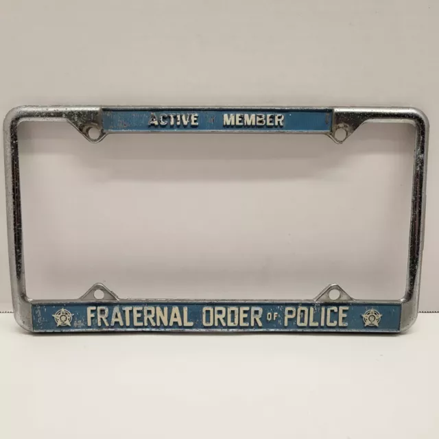 VTG Fraternal Order Of P Club Member Metal License Plate Tag Frame