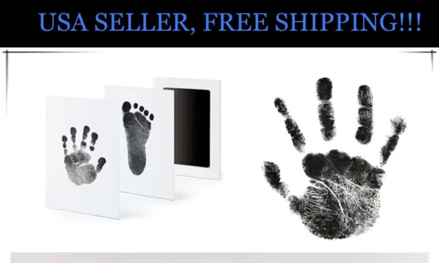 Baby Safe Print Ink Pad Touch Nontoxic  Inkless Footprint Handprint Kit Black US