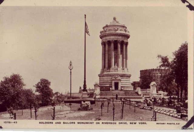 Soldiers & Sailors Monument New York Rp Real Rotary Photo On Rajar Bromide Card