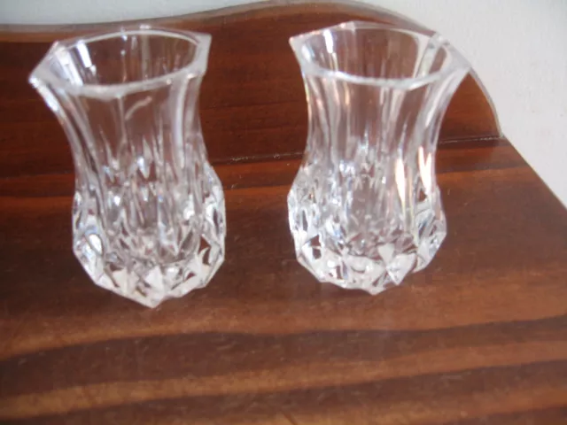 Pair Cristal D'arques Crystal Bud Vases  Excon