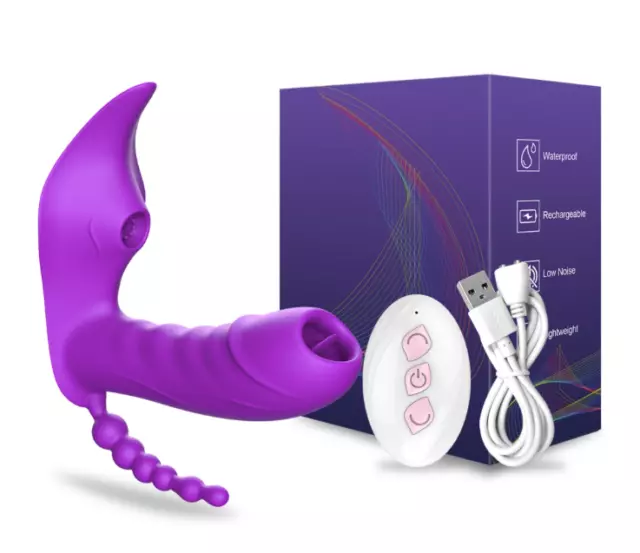 Vibrador Anal con Ventosa para Clítoris Control remoto inalámbrico, para mujeres