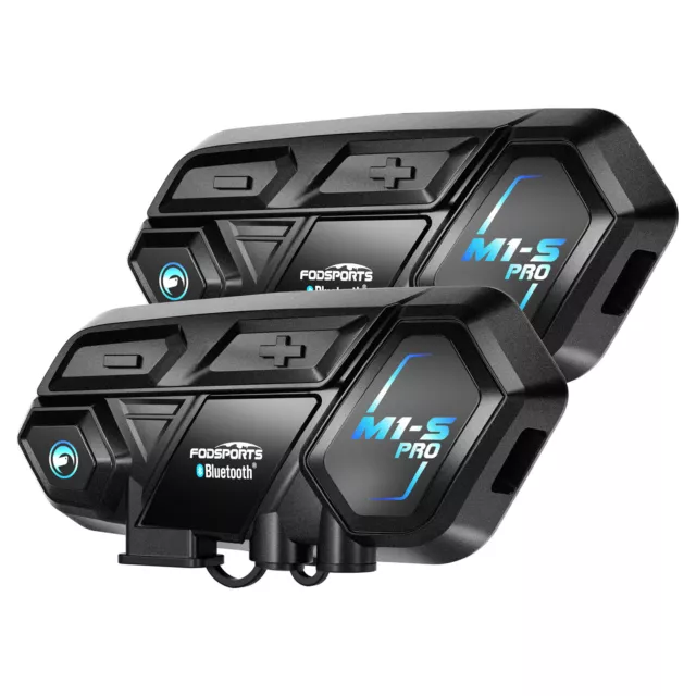 2X M1-S Pro Fodsports Intercom Motorcycle Headset Bluetooth Interphone Helmet AU