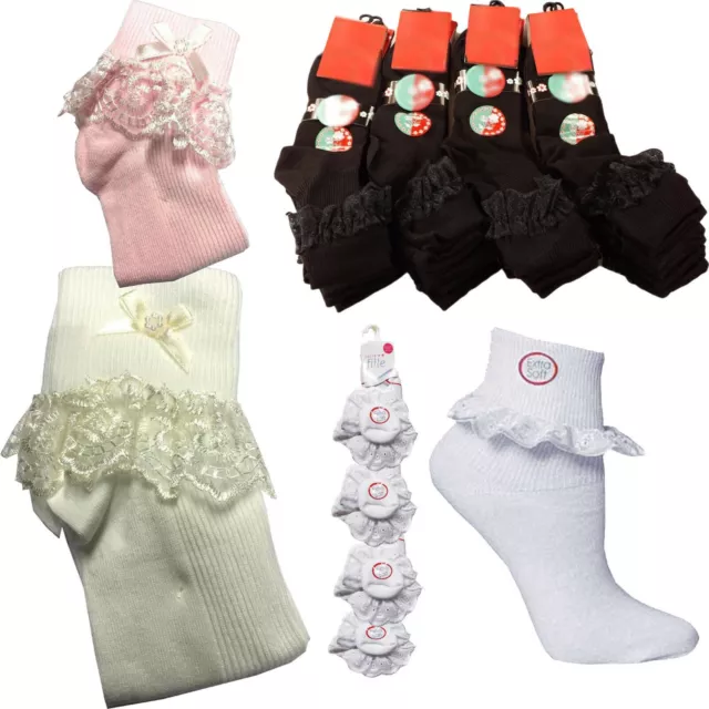 Mädchen Rüschenspitze Baby Mädchen Socken Band Baby Socken cremefarbenschwarz Baby rosa Kinder