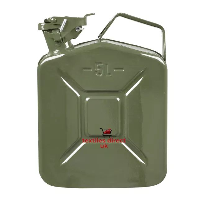 5L Litre Metal Jerry Can Green Car Storage Fuel Petrol Diesel Water Container