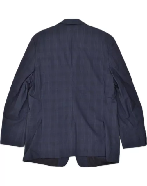 CALVIN KLEIN Mens Slim 2 Button Blazer Jacket UK 46 3XL Navy Blue Check YD08 2