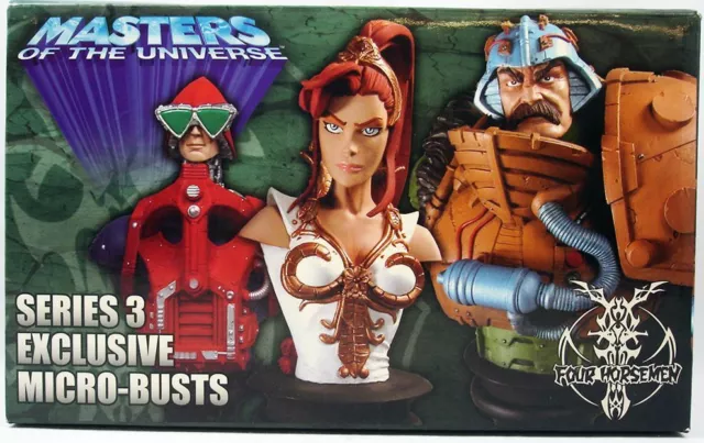 Masters of the Universe 200X - Neca - Micro-Bustes 3-pack : Mekaneck, Teela & Ma