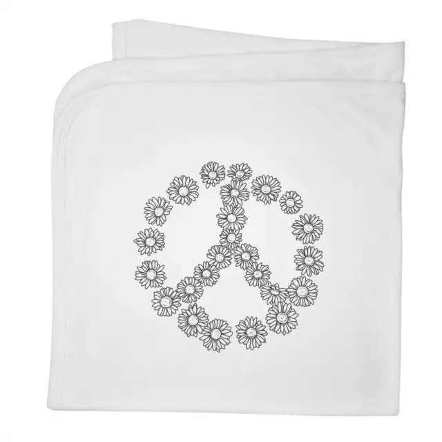 'Peace Daisy Symbol' Cotton Baby Blanket / Shawl (BY00034933)