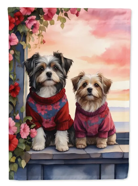 Havanese Two Hearts Flag Canvas House Size DAC4653CHF