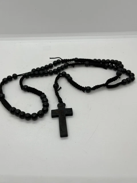 Hand Made/Tied Wooden Rosary Blessed