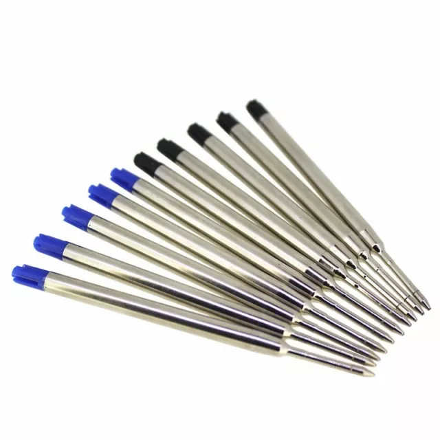 3 x Black Or Blue Ink Pen Ballpoint Refills 7cm Compatible With Parker Pen 0.7mm