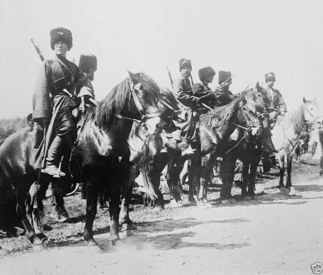Russian Cossacks patrolling on horseback World War I 8x10 Photo