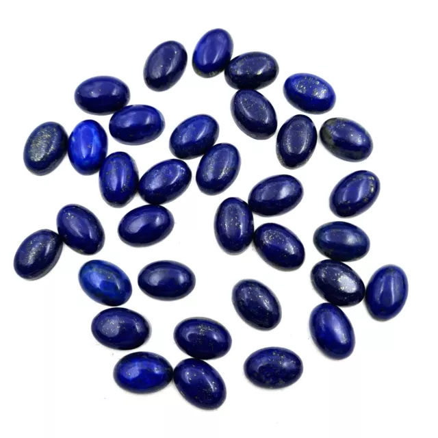 Naturel Lapis Lazuli Ovale Cabochon Desseré Gemme Lot 16 Pièces 10 14 MM 103 CT