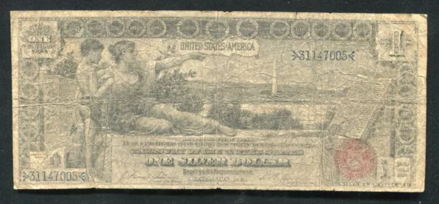 Fr. 224 1896 $1 One Dollar “Educational” Silver Certificate Currency Note 