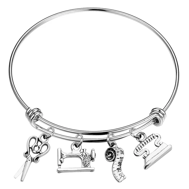 Brazalete de acero inoxidable con cinta de medida