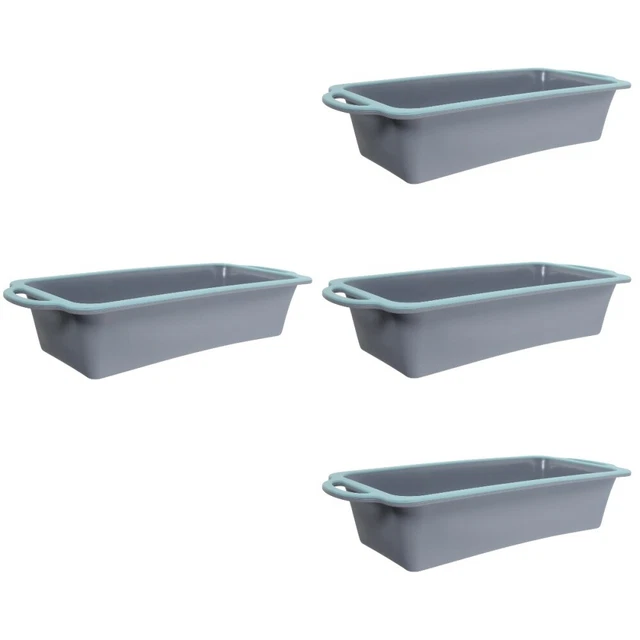 4 piezas molde para hornear doméstico pan rectangular molde para hornear pan de silicona para hornear