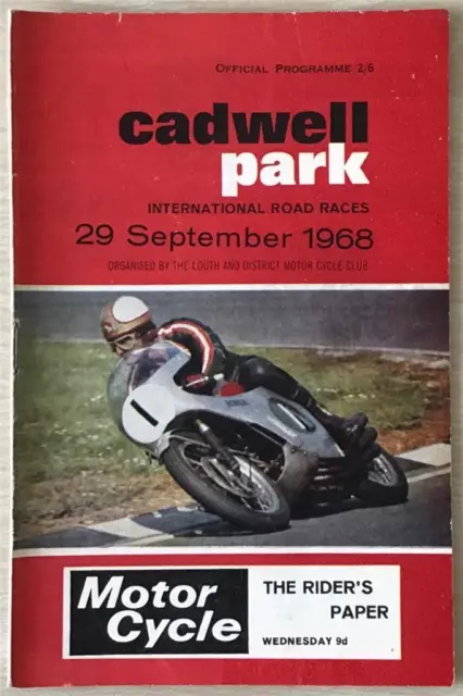 CADWELL PARK 29 Sep 1968 INTERNATIONAL ROAD RACES Motorcycle Programme