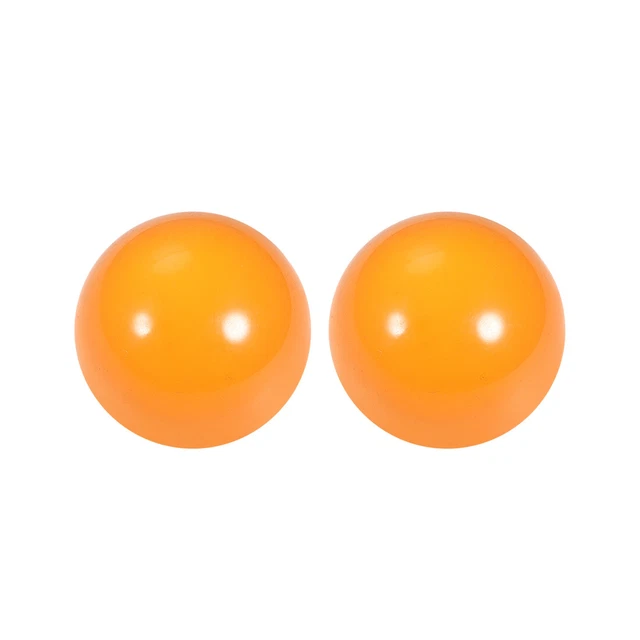 30mm Dia Acrylic Ball Yellow Sphere Ornament Solid Balls 1.2" 2pcs