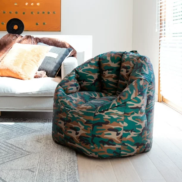 Big Joe Milano Bean Bag Chair, Smartmax, 2.5ft, Woodland Green Camo