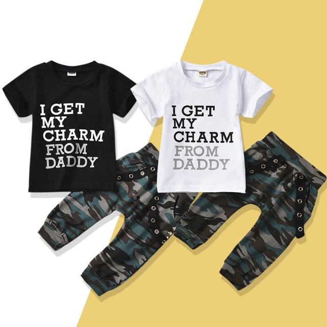 2 pz felpa mimetica neonato bambini bambini pantaloni set tuta